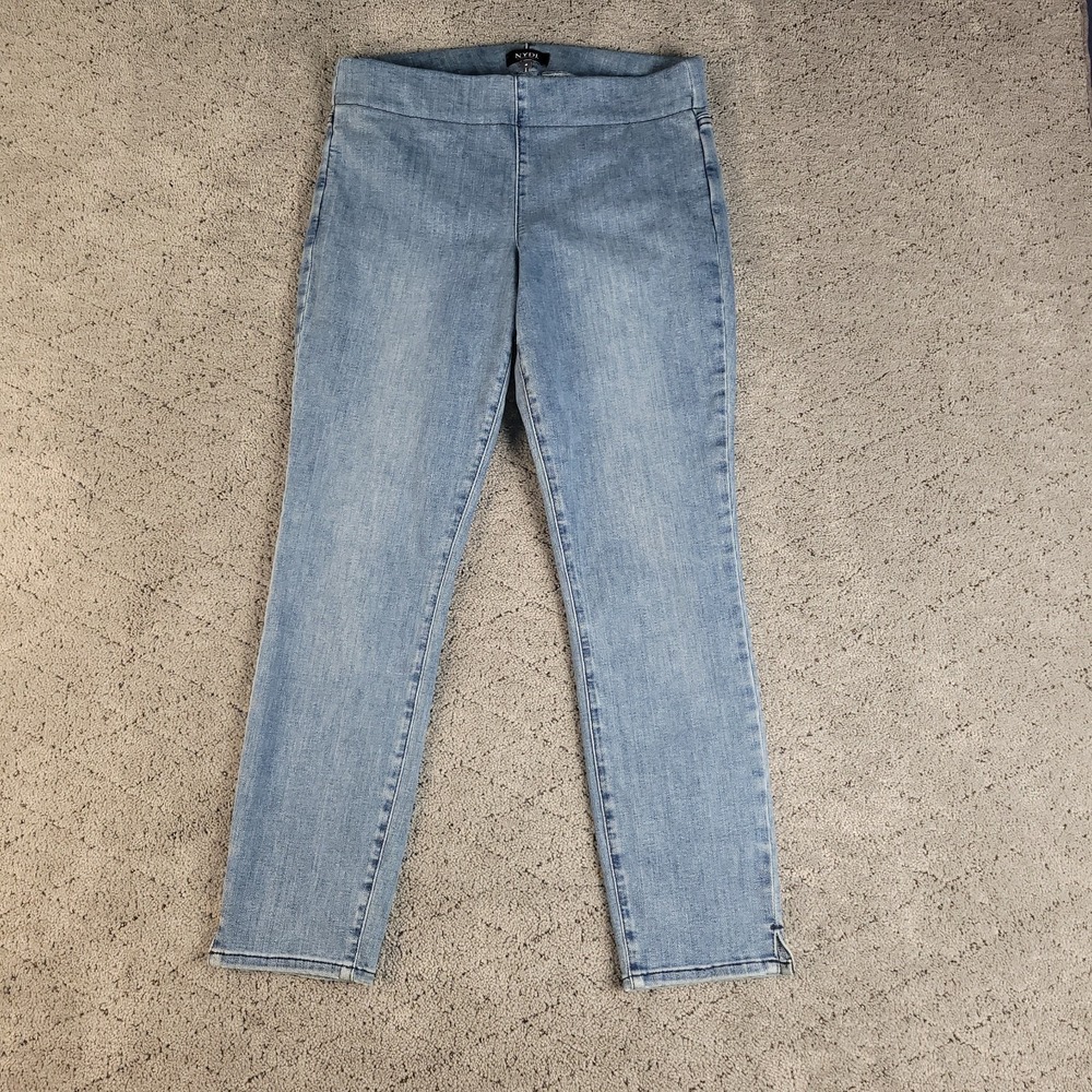 NYDJ Jeans Womens 4 Blue Pull On Ankle Lift Tuck Stretch Slimming‎ Medium Wash